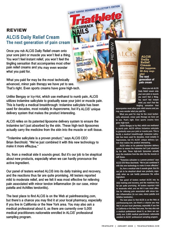 ALCiS: A new nonmentholated muscle balm that uses tiny particles called liposomes to carry pain relievers below the skin. Better than Bengay, without the smell